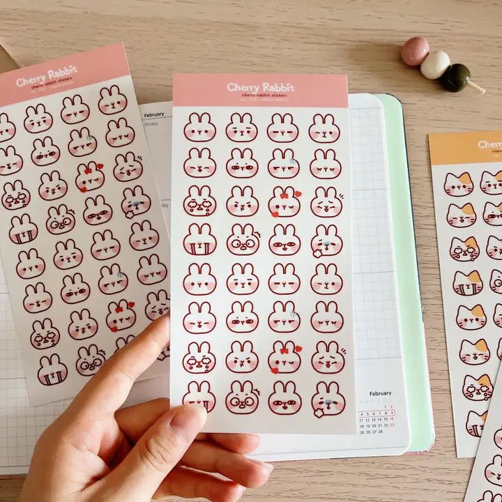 Fyndhörna Washi Stickers no. 100 Rabbit emojis - 3 - Tidformera - Tidformera