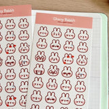 Fyndhörna Washi Stickers no. 100 Rabbit emojis - 2 - Tidformera - Tidformera
