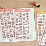 Fyndhörna Washi Stickers no. 100 Rabbit emojis - 1 - Tidformera - Tidformera
