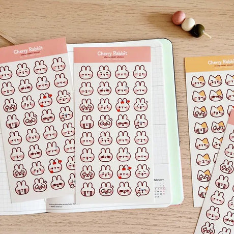 Fyndhörna Washi Stickers no. 100 Rabbit emojis - 1 - Tidformera - Tidformera