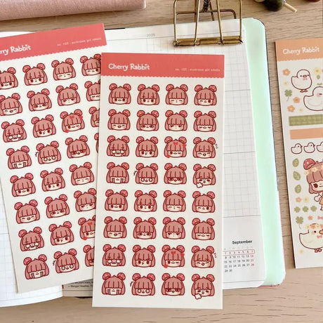 Fyndhörna Washi Stickers No. 102 Mushroom girl emojis - 1 - Tidformera - Tidformera