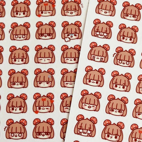 Fyndhörna Washi Stickers No. 102 Mushroom girl emojis - 2 - Tidformera - Tidformera
