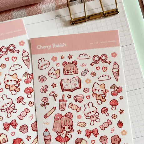 Fyndhörna Washi Stickers no. 125 Sketch doodles - 3 - Tidformera - Tidformera