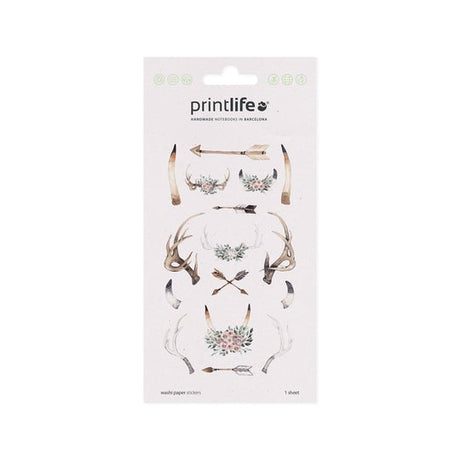 Fyndhörna Washi Stickers Printlife Antlers & Horns - 1 - Tidformera - Tidformera