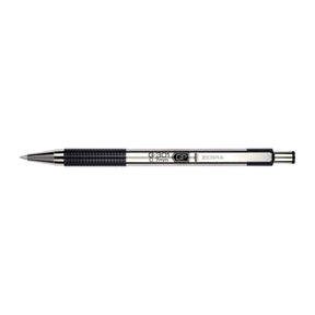 Gel Pen G301 - 0,7 - Black från Zebra. En silverfärgad penna med metallkropp och svarta detaljer. - Tidformera
