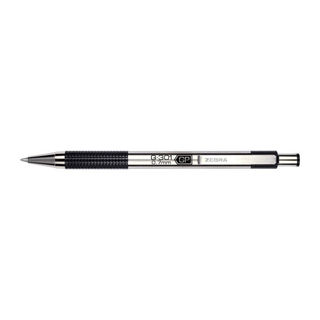 Gel Pen G301 - 0,7 - Black från Zebra. En silverfärgad penna med metallkropp och svarta detaljer. - Tidformera