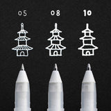 Gelly roll Gelpenna Vit i storlek 05, 08 och 10 från Sakura - Tidformera