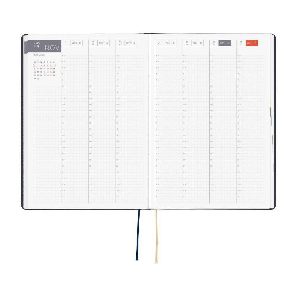 Hobonichi HON A5 Slash - Navy - 2027 - 3 - Hobonichi Techo - Tidformera