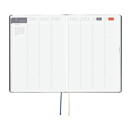 Hobonichi HON A5 Slash - Navy - 2027 - 3 - Hobonichi Techo - Tidformera