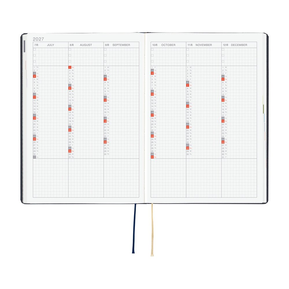 Hobonichi HON A5 Slash - Navy - 2027 - 4 - Hobonichi Techo - Tidformera