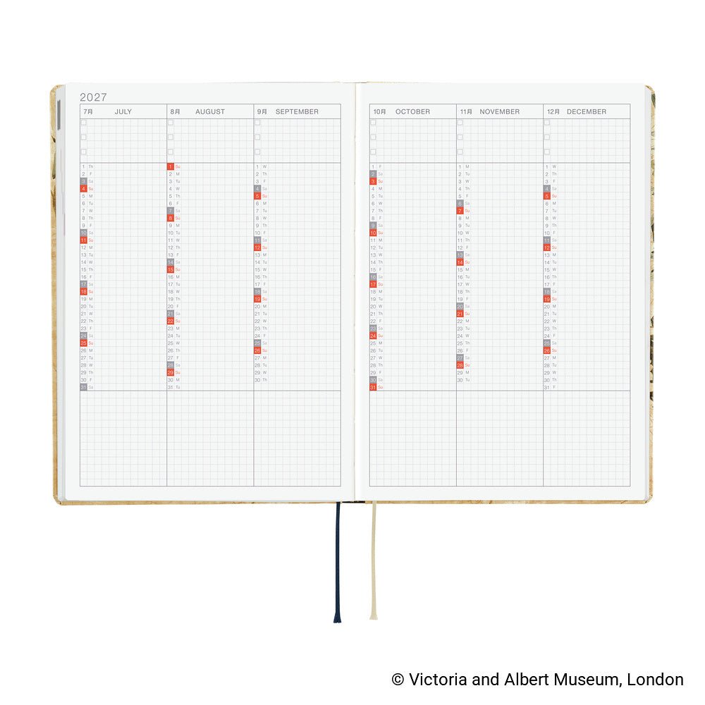 Hobonichi HON A5 The V&A Series: Vine - 2027 - 6 - Hobonichi Techo - Tidformera