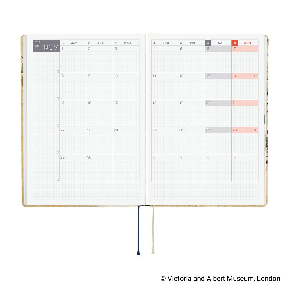 Hobonichi HON A5 The V&A Series: Vine - 2027 - 7 - Hobonichi Techo - Tidformera