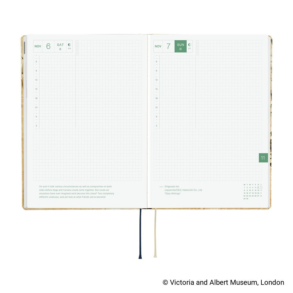 Hobonichi HON A5 The V&A Series: Vine - 2027 - 9 - Hobonichi Techo - Tidformera