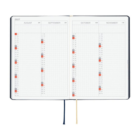 Hobonichi HON A6 Slash Navy - 2027 - 7 - Hobonichi Techo - Tidformera