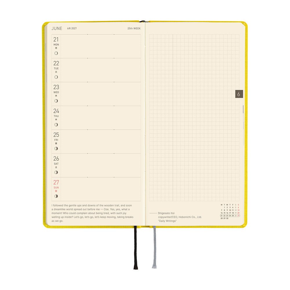 Hobonichi - Weeks Colors: Canaria Yellow - 2027 - 7 - Hobonichi Techo - Tidformera