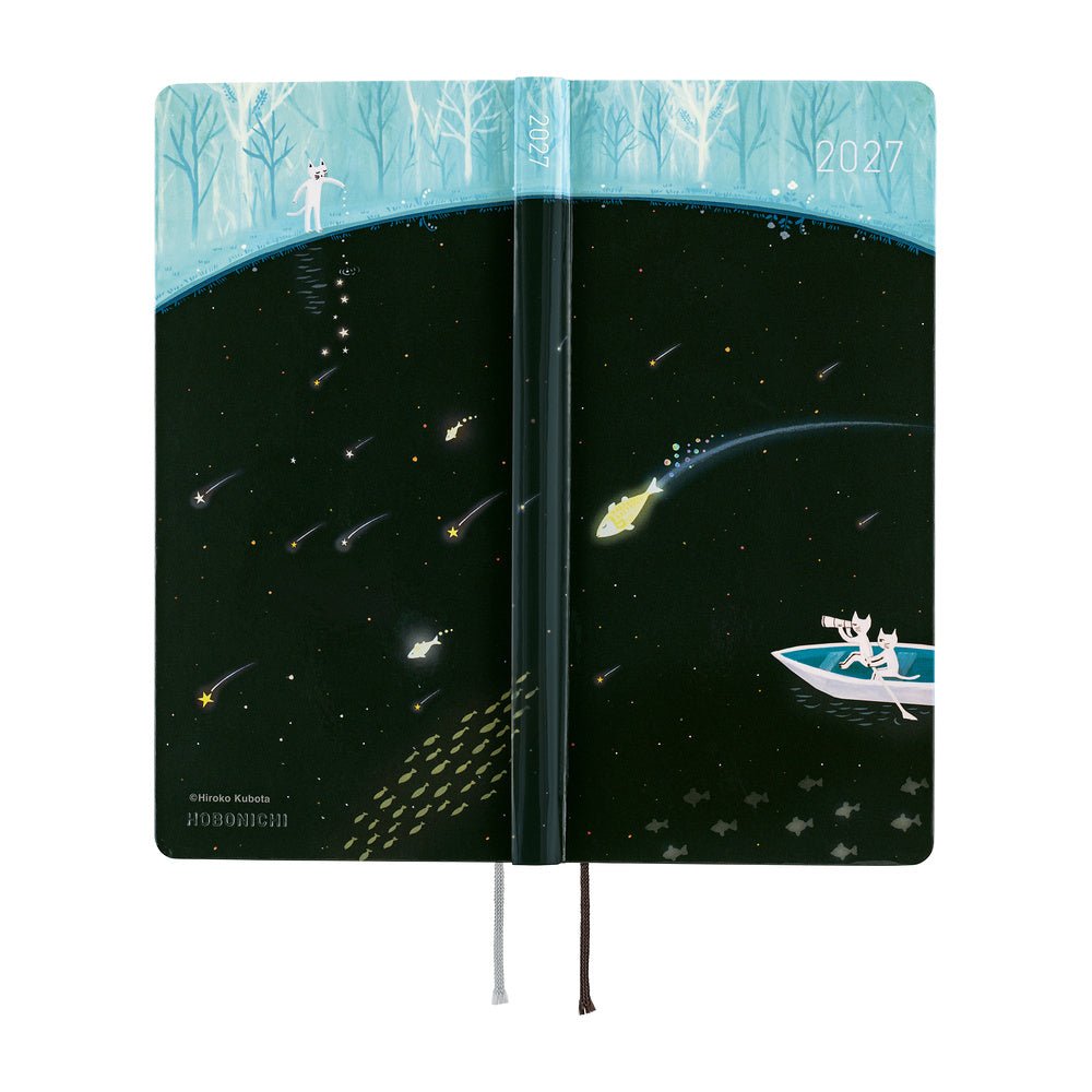 Hobonichi - Weeks Hiroko Kubota: Meteor Shower in the Light Blue Forest - 2027 - 6 - Hobonichi Techo - Tidformera