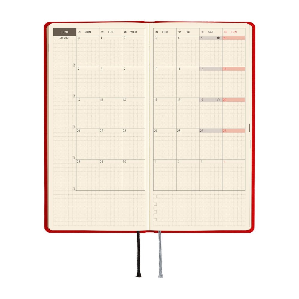 Hobonichi - Weeks MEGA Colors: Poppy Red - 2027 - 3 - Hobonichi Techo - Tidformera
