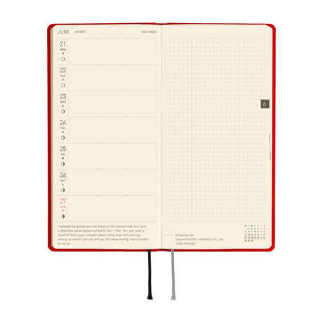 Hobonichi - Weeks MEGA Colors: Poppy Red - 2027 - 4 - Hobonichi Techo - Tidformera