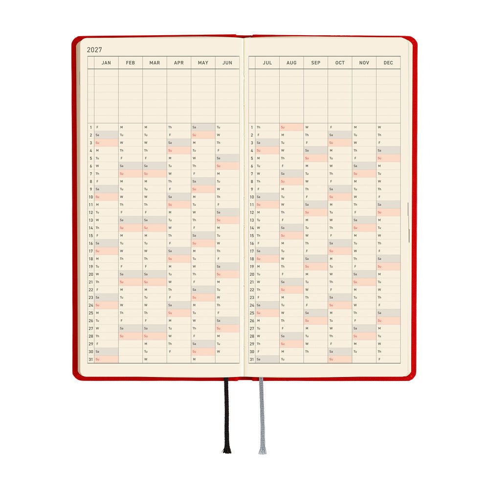 Hobonichi - Weeks MEGA Colors: Poppy Red - 2027 - 5 - Hobonichi Techo - Tidformera