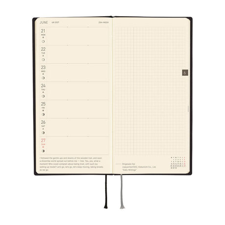 Hobonichi - Weeks White Line: Black - 2027 - 4 - Hobonichi Techo - Tidformera