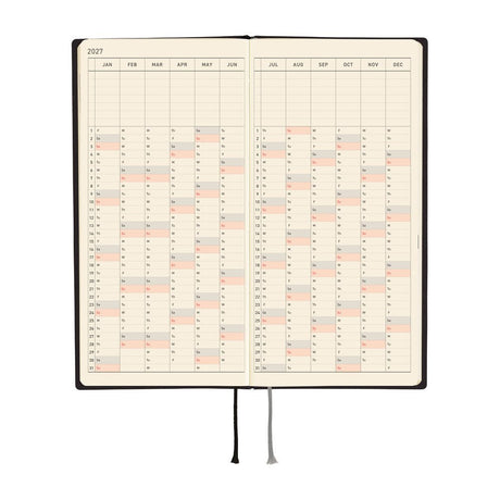 Hobonichi - Weeks White Line: Black - 2027 - 5 - Hobonichi Techo - Tidformera
