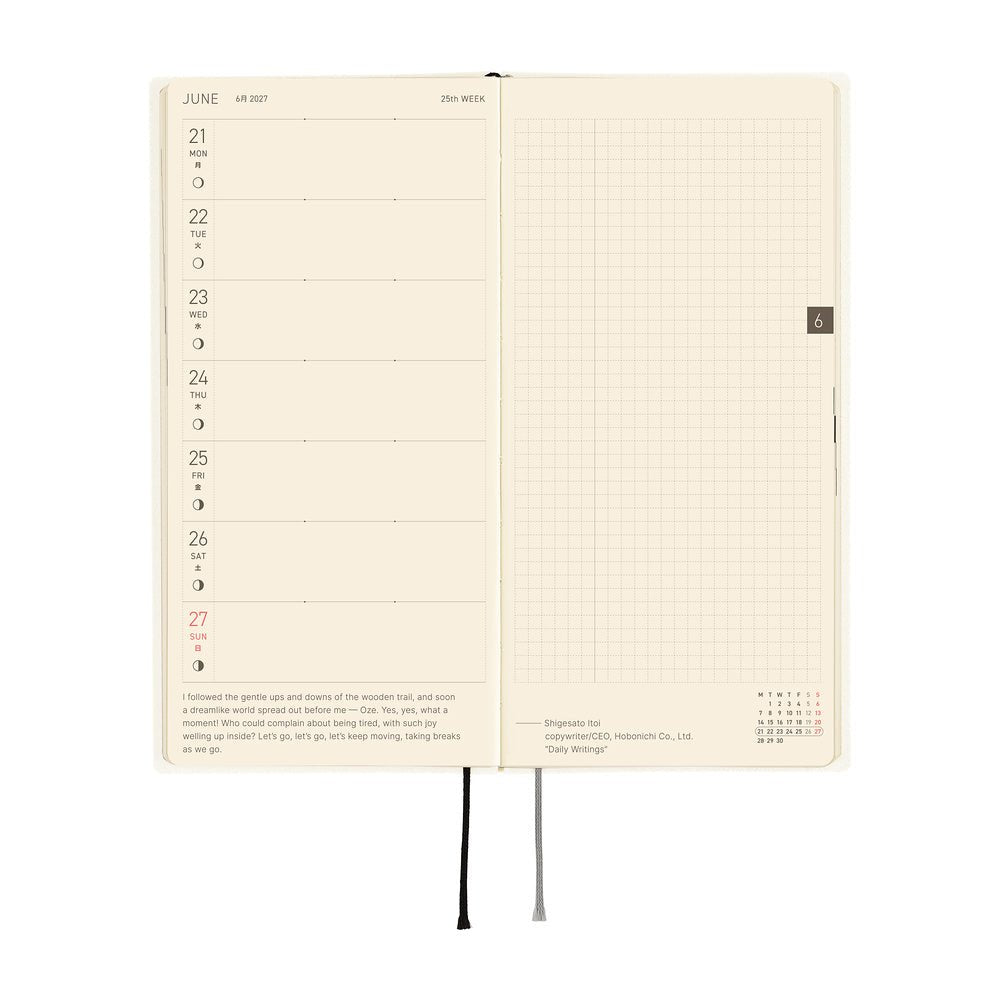 Hobonichi - Weeks White Line: Ivory - 2027 - 5 - Hobonichi Techo - Tidformera