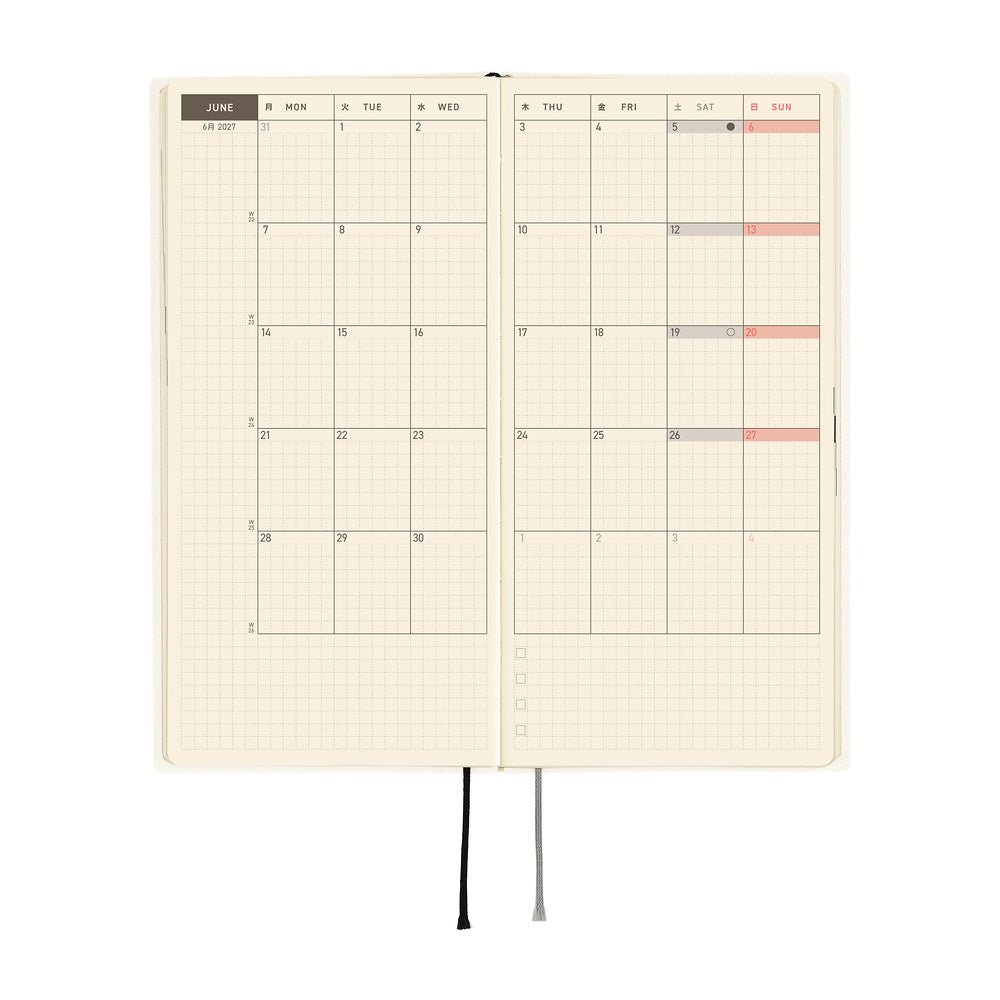 Hobonichi - Weeks White Line: Ivory - 2027 - 4 - Hobonichi Techo - Tidformera