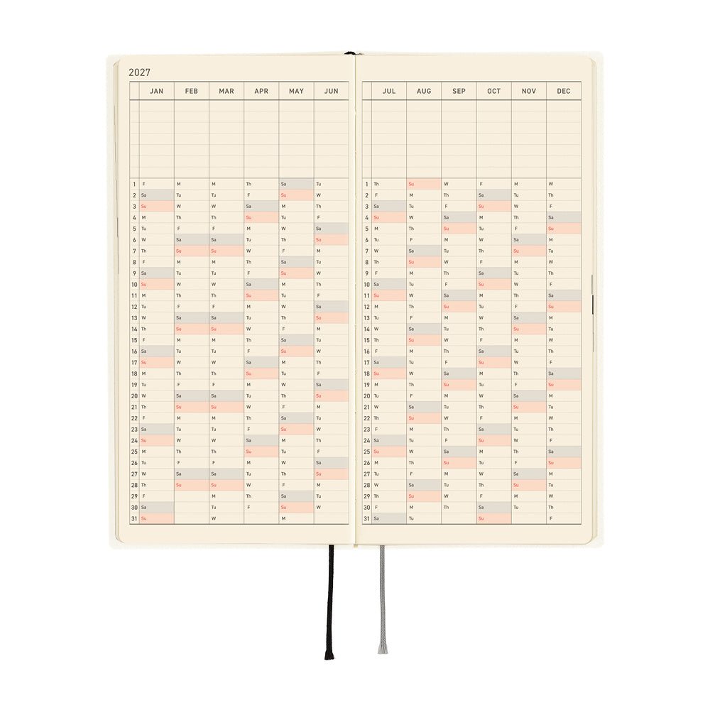 Hobonichi - Weeks White Line: Ivory - 2027 - 6 - Hobonichi Techo - Tidformera