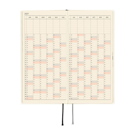 Hobonichi - Weeks White Line: Ivory - 2027 - 6 - Hobonichi Techo - Tidformera