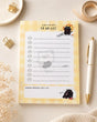 Illustrated To Do List Notepad - Mocha cat - A6 - 1 - Moonaries illo - Tidformera