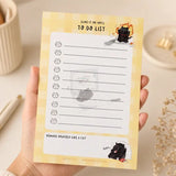 Illustrated To Do List Notepad - Mocha cat - A6 - 4 - Moonaries illo - Tidformera