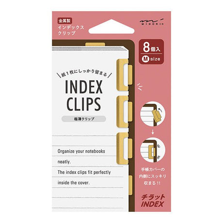 Index clips Chiratto Medium - Mässing - 1 - Midori - Tidformera