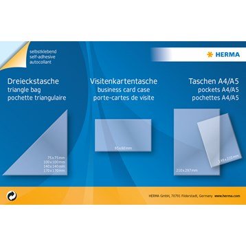 Istoppsfickor Visitkort - Självhäftande plastficka 4 st - 3 - Herma - Tidformera