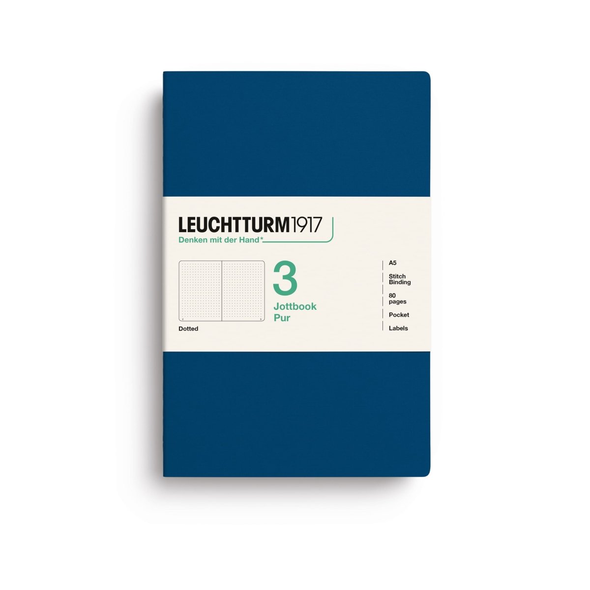 Jottbook Skrivhäften - Dotted 3-pack A5 - Indigo - 1 - Leuchtturm1917 - Tidformera
