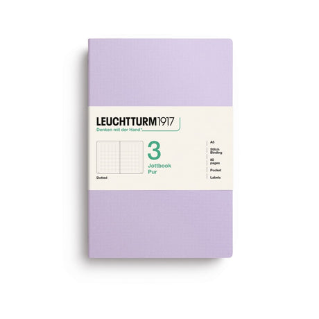 Jottbook Skrivhäften - Dotted 3-pack A5 - Lilac - 1 - Leuchtturm1917 - Tidformera