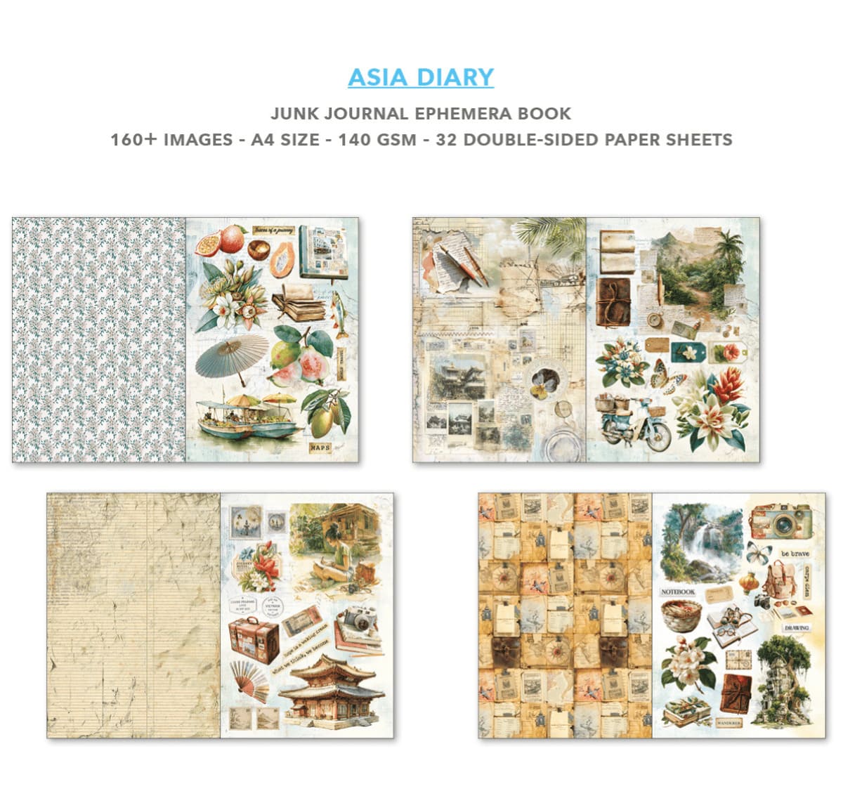 Junk Journal & Ephemera book - Asia Diary - 6 - Ciao Bella - Tidformera