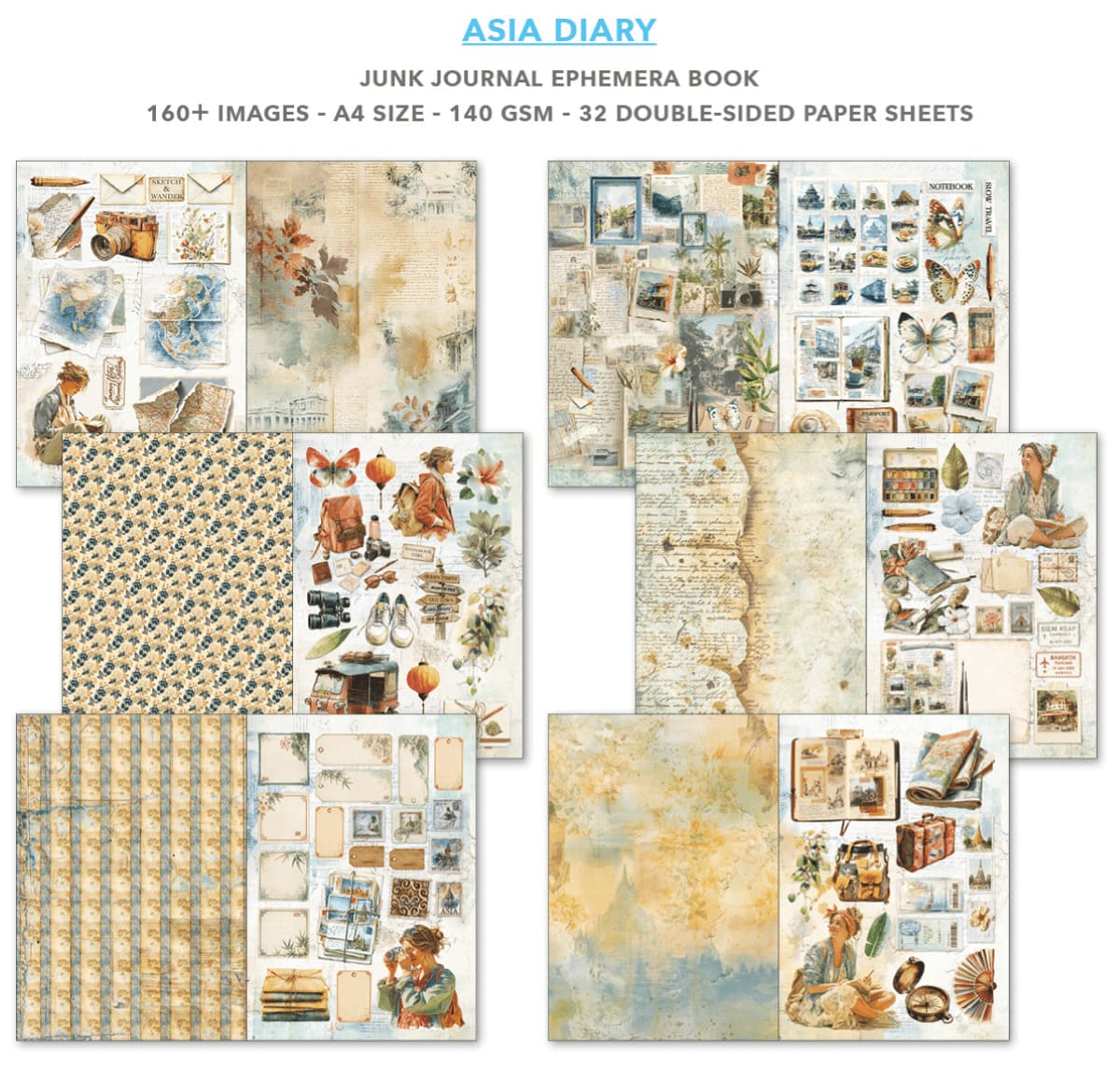 Junk Journal & Ephemera book - Asia Diary - 2 - Ciao Bella - Tidformera