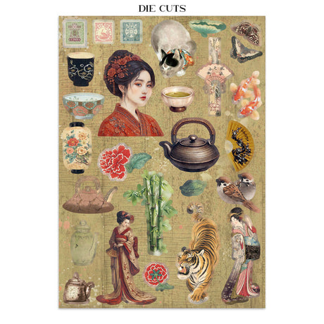 Junk Journal - Oriental Garden - 15 - Stamperia - Tidformera