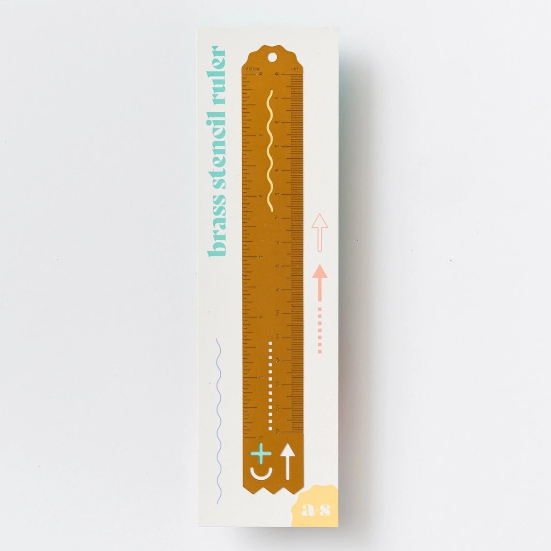 Linjal stencil Brass - 1 - Another Studio UK - Tidformera
