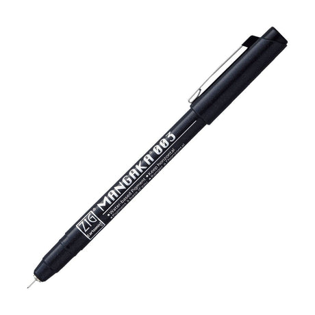 Mangaka Fineliner Svart - 003 från ZIG Kuretake. Svart penna med en väldigt liten spets - Tidformera