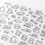 Midori Kalenderstickers - Dog Black & White - 3 - Midori - Tidformera