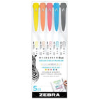 Mildliner Brush pen 5 - pack - Friendly - 1 - Zebra - Tidformera