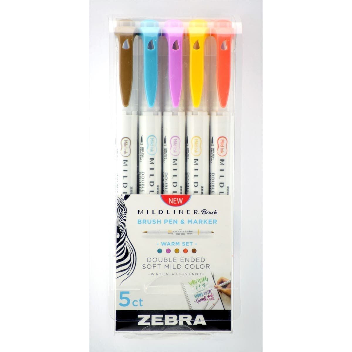 Mildliner Brush pen 5 - pack - Warm - 2 - Zebra - Tidformera