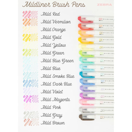 Mildliner Brush pen - Brown - 4 - Zebra - Tidformera