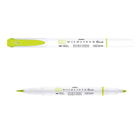 Mildliner Brush pen - Citrus Green från Zebra - Gulgrön penselpenna - Tidformera