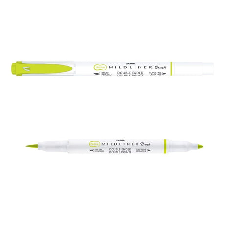 Mildliner Brush pen - Citrus Green från Zebra - Gulgrön penselpenna - Tidformera