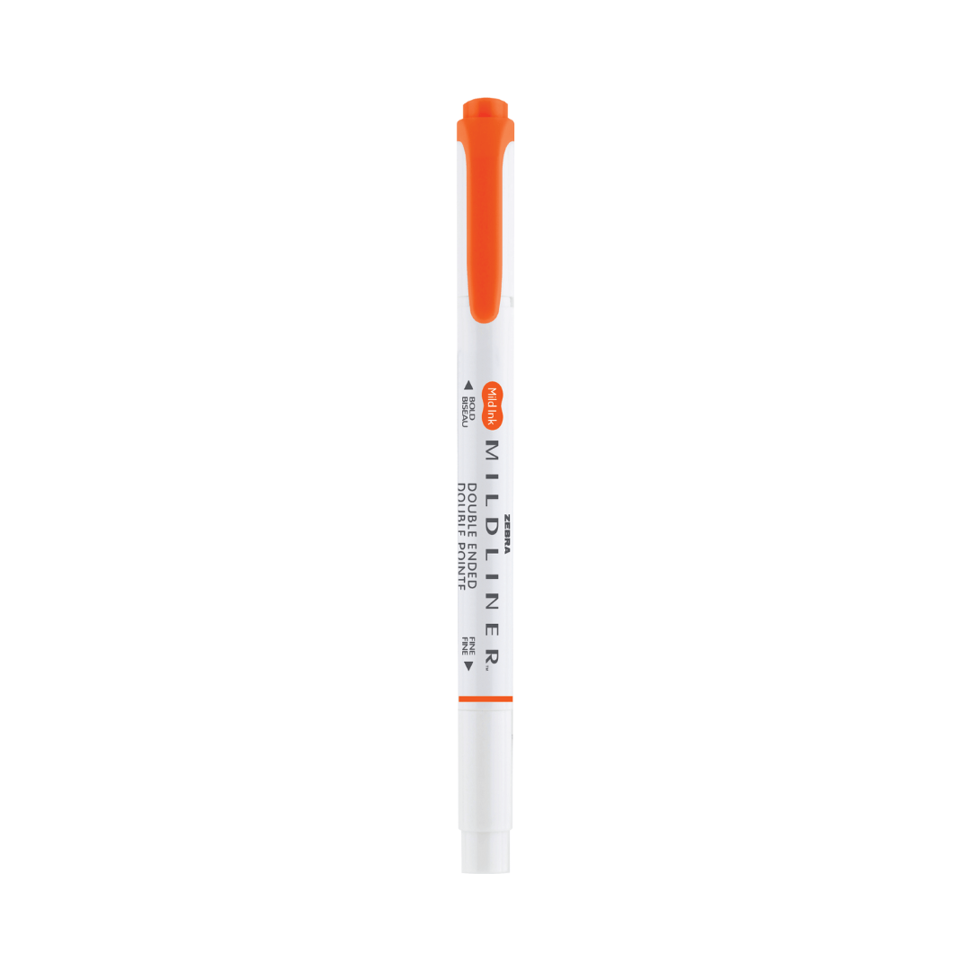 Mildliner Överstrykningspenna - Marigold från Zebra - Rödorange överstrykningspenna med lock - Tidformera