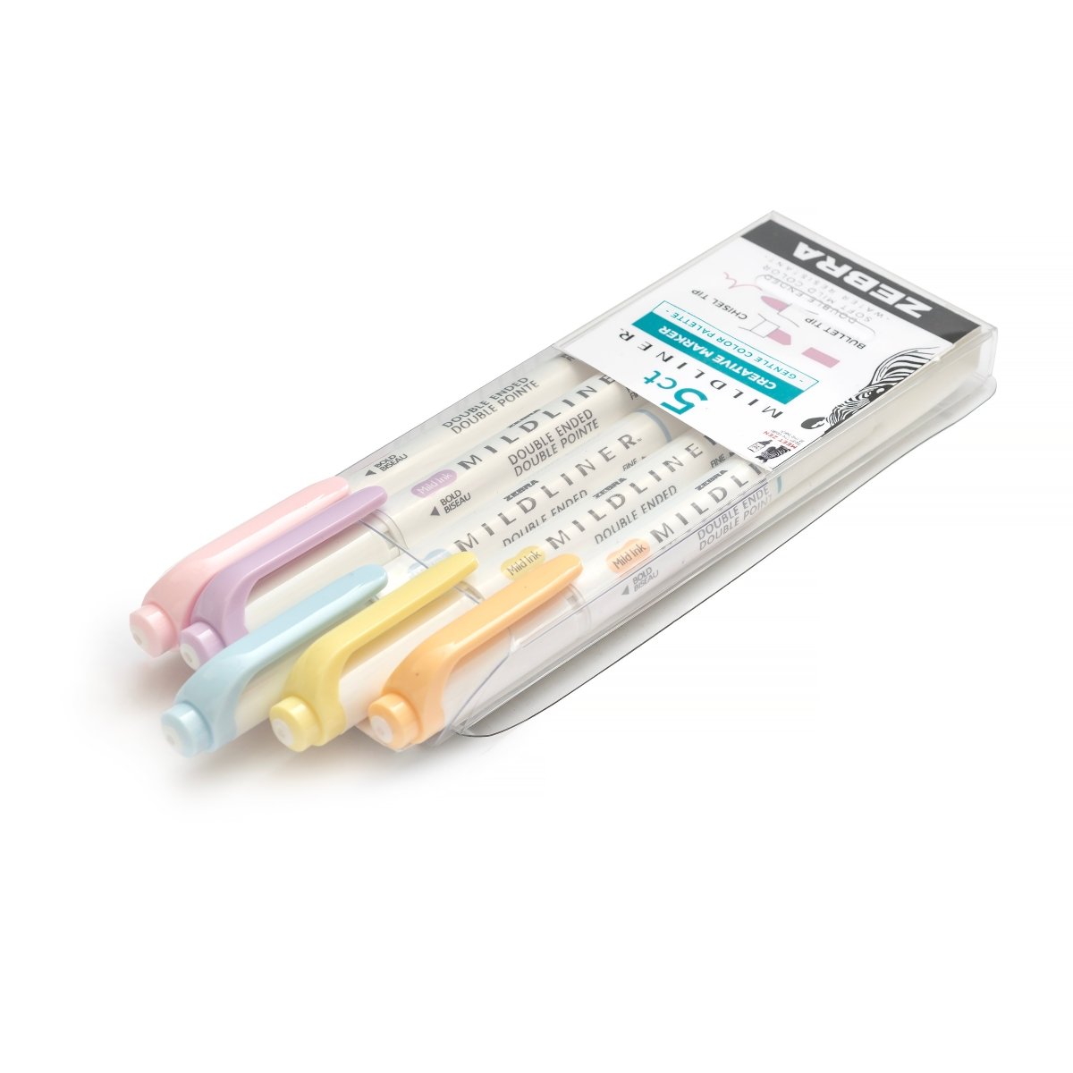 Mildliner Överstrykningspennor 5 - pack - Gentle color palette - 3 - Zebra - Tidformera
