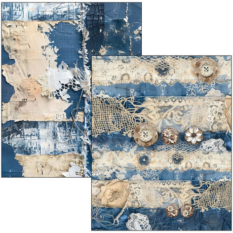 Mixed media book - Urban blue denim - 5 - Ciao Bella - Tidformera