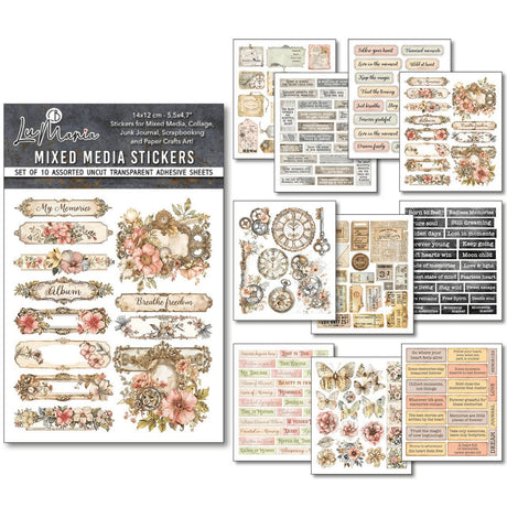 Mixed Media Stickers - 10-pack - Lost in Time - 1 - Ciao Bella - Tidformera